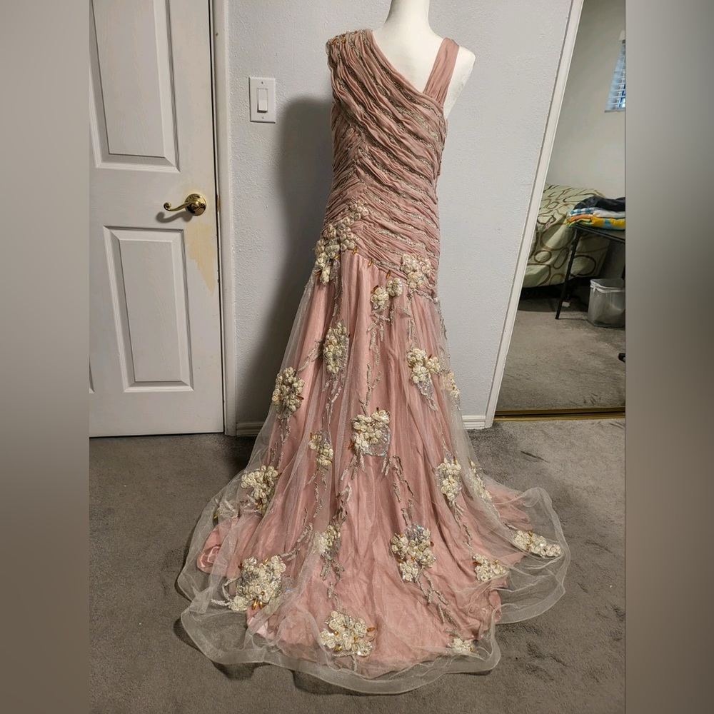 Pink Floral Evening Gown - Picture 3 of 3